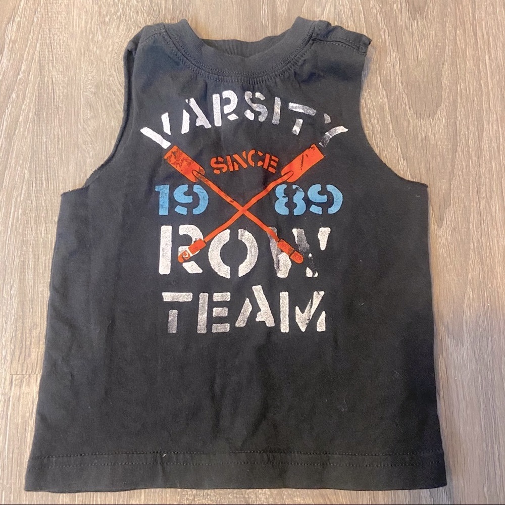Free w/$15 purchase The Children’s place boy varsity row gray bro tank size 6-9M